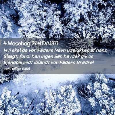 Picture 02 - 4 Mosebog 27:4 DA1871 - Hvi skal da vor Faders Navn udelukkes af hans - Bible Verse Picture