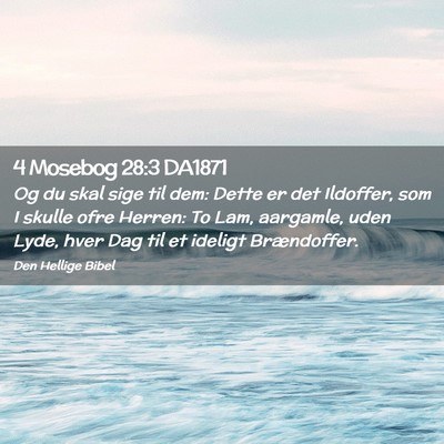 Picture 02 - 4 Mosebog 28:3 DA1871 - Og du skal sige til dem: Dette er det Ildoffer, - Bible Verse Picture
