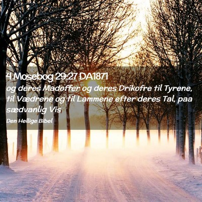 Picture 02 - 4 Mosebog 29:27 DA1871 - og deres Madoffer og deres Drikofre til Tyrene, - Bible Verse Picture