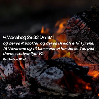 Picture 02 - 4 Mosebog 29:33 DA1871 - og deres Madoffer og deres Drikofre til Tyrene, - Bible Verse Picture