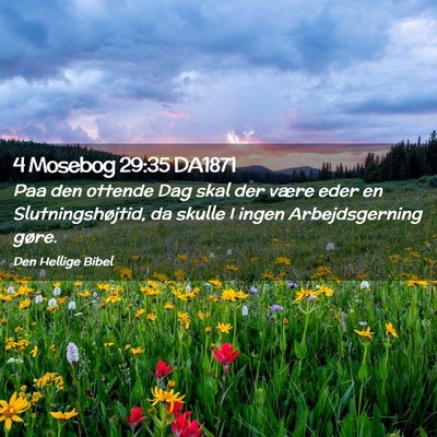 Picture 02 - 4 Mosebog 29:35 DA1871 - Paa den ottende Dag skal der være eder en - Bible Verse Picture