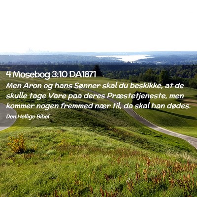 Picture 02 - 4 Mosebog 3:10 DA1871 - Men Aron og hans Sønner skal du beskikke, at de - Bible Verse Picture
