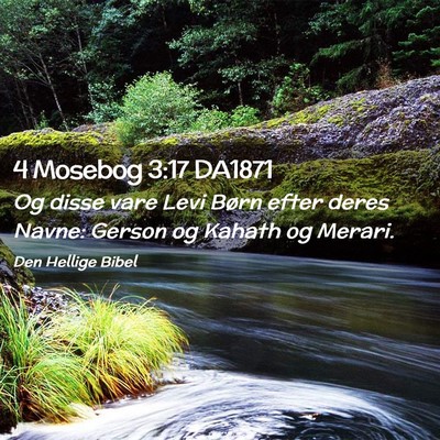 Picture 02 - 4 Mosebog 3:17 DA1871 - Og disse vare Levi Børn efter deres Navne: - Bible Verse Picture