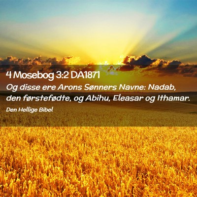 Picture 02 - 4 Mosebog 3:2 DA1871 - Og disse ere Arons Sønners Navne: Nadab, den - Bible Verse Picture