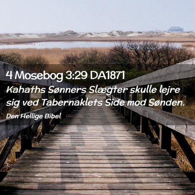Picture 02 - 4 Mosebog 3:29 DA1871 - Kahaths Sønners Slægter skulle lejre sig ved - Bible Verse Picture
