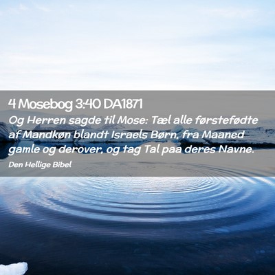 Picture 02 - 4 Mosebog 3:40 DA1871 - Og Herren sagde til Mose: Tæl alle førstefødte - Bible Verse Picture