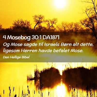 Picture 02 - 4 Mosebog 30:1 DA1871 - Og Mose sagde til Israels Børn alt dette, - Bible Verse Picture