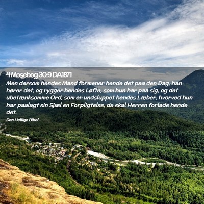 Picture 02 - 4 Mosebog 30:9 DA1871 - Men dersom hendes Mand formener hende det paa den - Bible Verse Picture