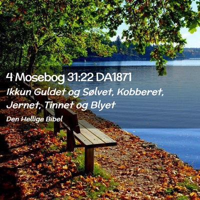 Picture 02 - 4 Mosebog 31:22 DA1871 - Ikkun Guldet og Sølvet, Kobberet, Jernet, Tinnet - Bible Verse Picture