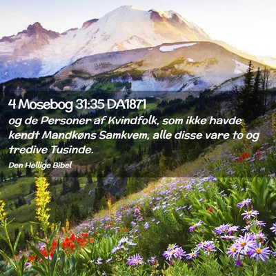 Picture 02 - 4 Mosebog 31:35 DA1871 - og de Personer af Kvindfolk, som ikke havde kendt - Bible Verse Picture