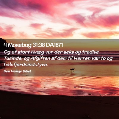 Picture 02 - 4 Mosebog 31:38 DA1871 - Og af stort Kvæg var der seks og tredive - Bible Verse Picture