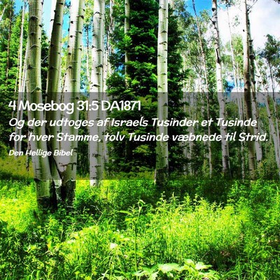 Picture 02 - 4 Mosebog 31:5 DA1871 - Og der udtoges af Israels Tusinder et Tusinde for - Bible Verse Picture