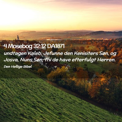 Picture 02 - 4 Mosebog 32:12 DA1871 - undtagen Kaleb, Jefunne den Kenisiters Søn, og - Bible Verse Picture