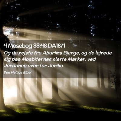Picture 02 - 4 Mosebog 33:48 DA1871 - Og de rejste fra Abarims Bjerge, og de lejrede - Bible Verse Picture