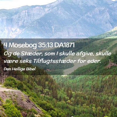 Picture 02 - 4 Mosebog 35:13 DA1871 - Og de Stæder, som I skulle afgive, skulle være - Bible Verse Picture