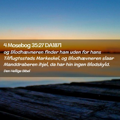 Picture 02 - 4 Mosebog 35:27 DA1871 - og Blodhævneren finder ham uden for hans - Bible Verse Picture