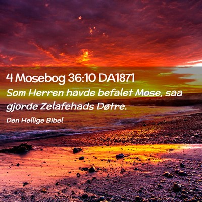 Picture 02 - 4 Mosebog 36:10 DA1871 - Som Herren havde befalet Mose, saa gjorde - Bible Verse Picture