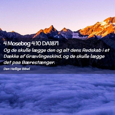 Picture 02 - 4 Mosebog 4:10 DA1871 - Og de skulle lægge den og alt dens Redskab i et - Bible Verse Picture