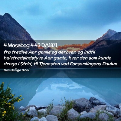 Picture 02 - 4 Mosebog 4:43 DA1871 - fra tredive Aar gamle og derover, og indtil - Bible Verse Picture