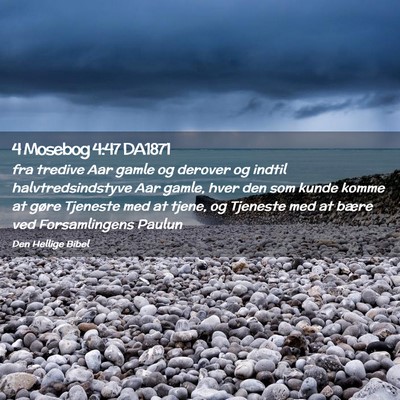 Picture 02 - 4 Mosebog 4:47 DA1871 - fra tredive Aar gamle og derover og indtil - Bible Verse Picture