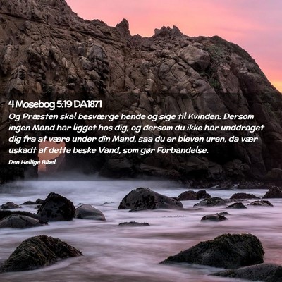 Picture 02 - 4 Mosebog 5:19 DA1871 - Og Præsten skal besværge hende og sige til - Bible Verse Picture