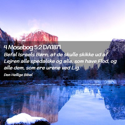 Picture 02 - 4 Mosebog 5:2 DA1871 - Befal Israels Børn, at de skulle skikke ud af - Bible Verse Picture