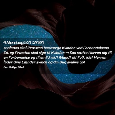 Picture 02 - 4 Mosebog 5:21 DA1871 - saaledes skal Præsten besværge Kvinden ved - Bible Verse Picture