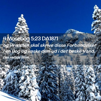 Picture 02 - 4 Mosebog 5:23 DA1871 - og Præsten skal skrive disse Forbandelser i en - Bible Verse Picture