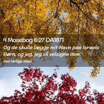 Picture 02 - 4 Mosebog 6:27 DA1871 - Og de skulle lægge mit Navn paa Israels Børn, - Bible Verse Picture