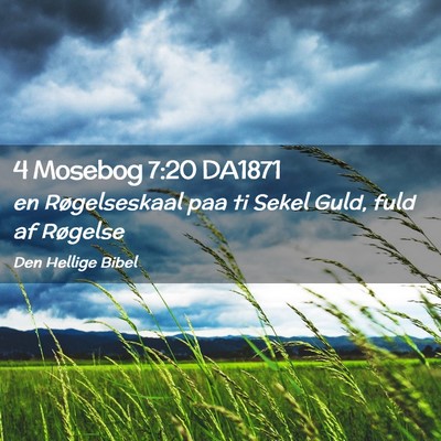 Picture 02 - 4 Mosebog 7:20 DA1871 - en Røgelseskaal paa ti Sekel Guld, fuld af - Bible Verse Picture