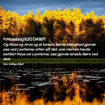 Picture 02 - 4 Mosebog 8:20 DA1871 - Og Mose og Aron og al Israels Børns Menighed - Bible Verse Picture