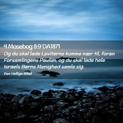Picture 02 - 4 Mosebog 8:9 DA1871 - Og du skal lade Leviterne komme nær til, foran - Bible Verse Picture
