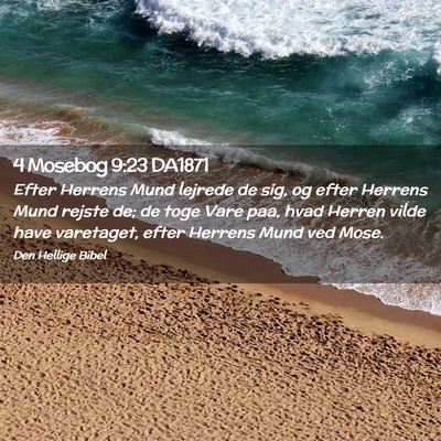 Picture 02 - 4 Mosebog 9:23 DA1871 - Efter Herrens Mund lejrede de sig, og efter - Bible Verse Picture