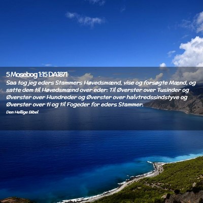 Picture 02 - 5 Mosebog 1:15 DA1871 - Saa tog jeg eders Stammers Høvedsmænd, vise og - Bible Verse Picture