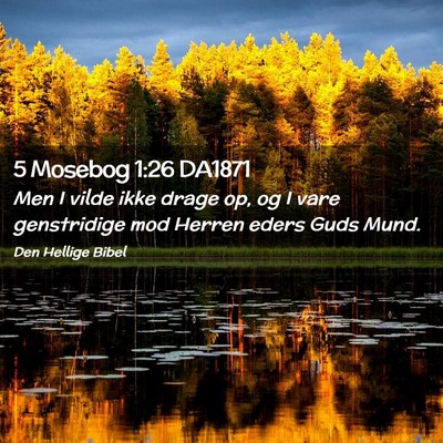 Picture 02 - 5 Mosebog 1:26 DA1871 - Men I vilde ikke drage op, og I vare genstridige - Bible Verse Picture