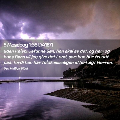 Picture 02 - 5 Mosebog 1:36 DA1871 - uden Kaleb, Jefunne Søn; han skal se det, og ham - Bible Verse Picture