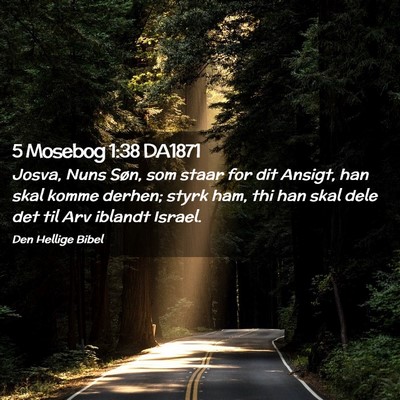Picture 02 - 5 Mosebog 1:38 DA1871 - Josva, Nuns Søn, som staar for dit Ansigt, han - Bible Verse Picture