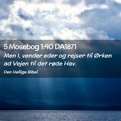Picture 02 - 5 Mosebog 1:40 DA1871 - Men I, vender eder og rejser til Ørken ad Vejen - Bible Verse Picture