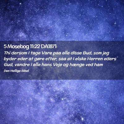 Picture 02 - 5 Mosebog 11:22 DA1871 - Thi dersom I tage Vare paa alle disse Bud, som - Bible Verse Picture