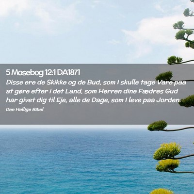 Picture 02 - 5 Mosebog 12:1 DA1871 - Disse ere de Skikke og de Bud, som I skulle tage - Bible Verse Picture