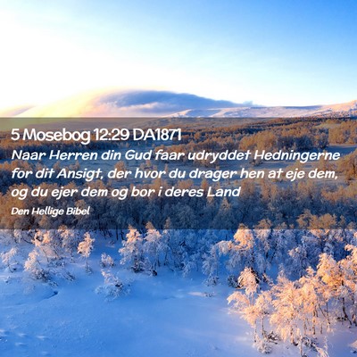 Picture 02 - 5 Mosebog 12:29 DA1871 - Naar Herren din Gud faar udryddet Hedningerne for - Bible Verse Picture