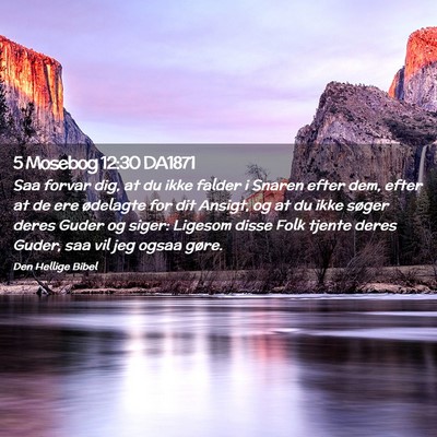 Picture 02 - 5 Mosebog 12:30 DA1871 - Saa forvar dig, at du ikke falder i Snaren efter - Bible Verse Picture