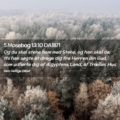 Picture 02 - 5 Mosebog 13:10 DA1871 - Og du skal stene ham med Stene, og han skal dø; - Bible Verse Picture