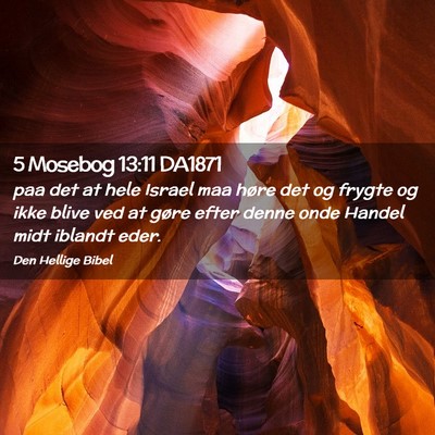 Picture 02 - 5 Mosebog 13:11 DA1871 - paa det at hele Israel maa høre det og frygte og - Bible Verse Picture