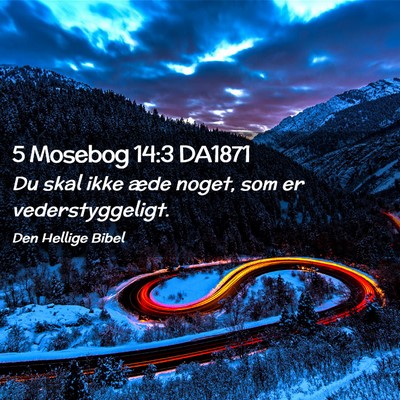 Picture 02 - 5 Mosebog 14:3 DA1871 - Du skal ikke æde noget, som er - Bible Verse Picture