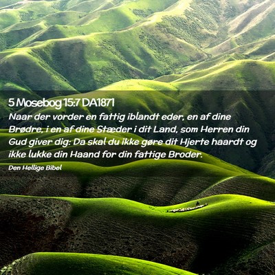 Picture 02 - 5 Mosebog 15:7 DA1871 - Naar der vorder en fattig iblandt eder, en af - Bible Verse Picture
