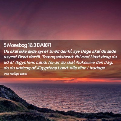 Picture 02 - 5 Mosebog 16:3 DA1871 - Du skal ikke æde syret Brød dertil, syv Dage - Bible Verse Picture
