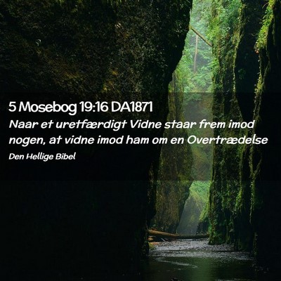 Picture 02 - 5 Mosebog 19:16 DA1871 - Naar et uretfærdigt Vidne staar frem imod nogen, - Bible Verse Picture