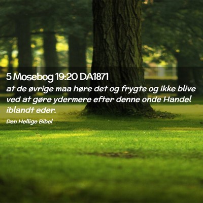Picture 02 - 5 Mosebog 19:20 DA1871 - at de øvrige maa høre det og frygte og ikke - Bible Verse Picture