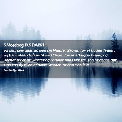 Picture 02 - 5 Mosebog 19:5 DA1871 - og den, som gaar ud med sin Næste i Skoven for - Bible Verse Picture